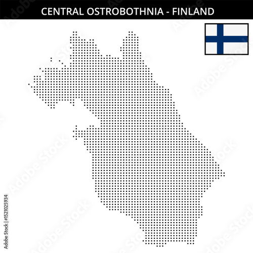 Small square dotted map of central-ostrobothnia in Finland