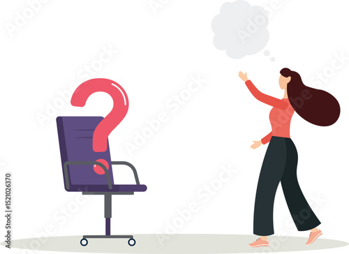 Search for new job position, career path or employment vacancy, change job decision or work opportunity,flat characters.