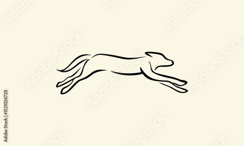 Running Dog Line Art.