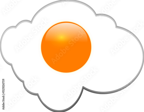 Fried Egg Clipart – Simple Protein-Rich Food Icon in Vector Style