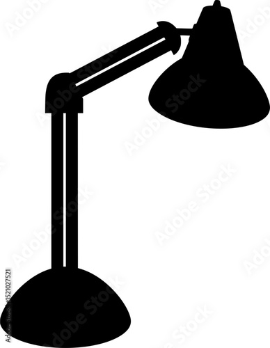 Modern Desk Lamp Silhouette – Minimal Office Light in Black Vector