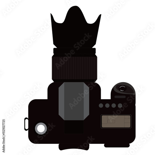 Flat vector of a DSLR camera. Clean and modern design for various creative projects.