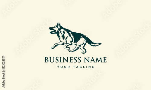 Running German Shepherd Logo.