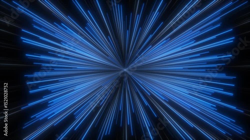 Blue Lines Warp Space Tunnel