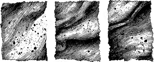 Set of grungy torn cardboard backgrounds with engraved texture design