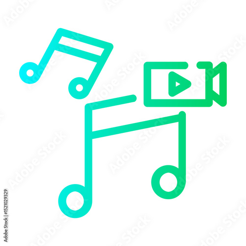 live music Line Gradient Icon