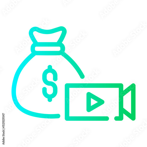 online payment Line Gradient Icon