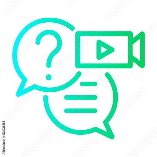 ask Line Gradient Icon
