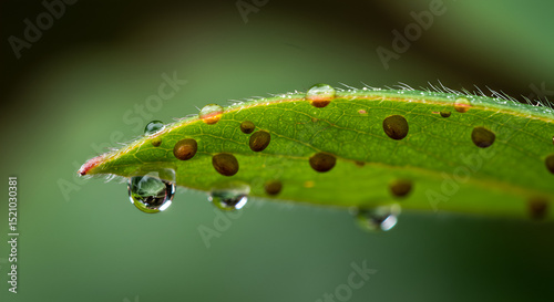 Guttation Pores in Strawberry Leaf Tips photo