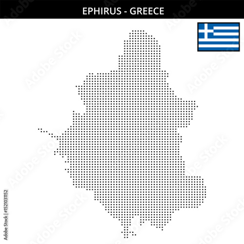 Small square dotted map of ephirus of greece