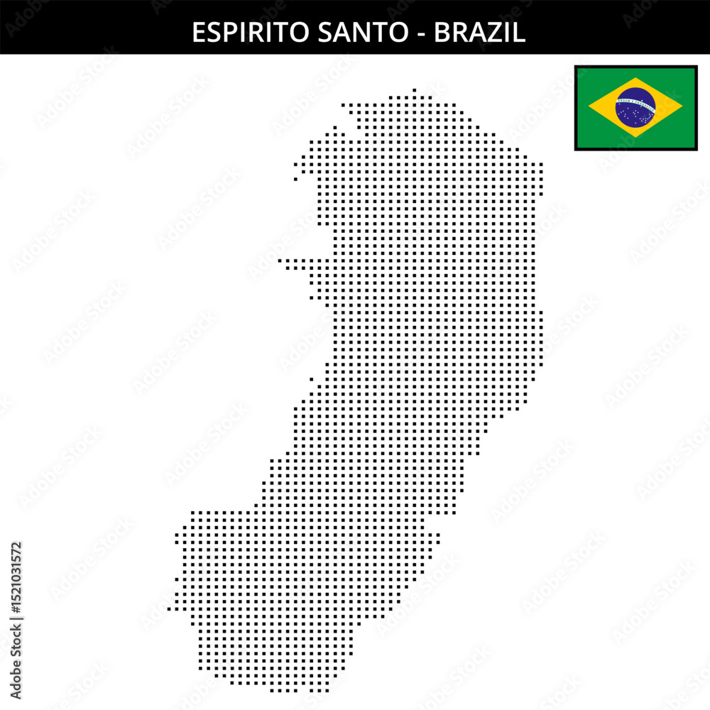 Obraz premium Small square dotted map of espirito-santo in Brazil
