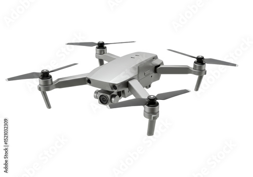 Isolated Gray Drone Quadcopter Aerial Camera
