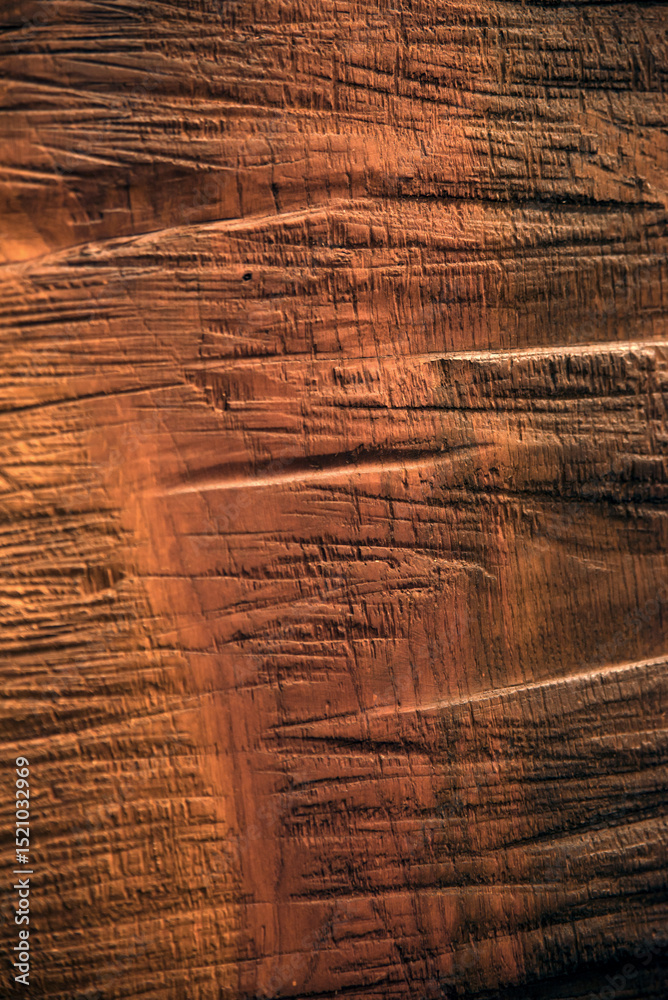 Naklejka premium Dark wood texture with deep scratches