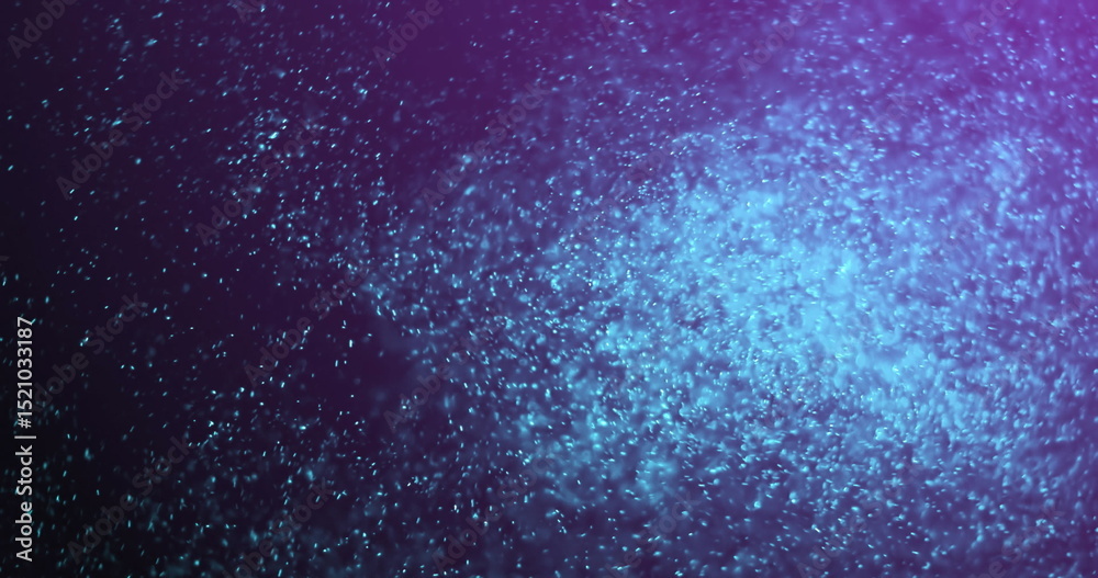Obraz premium Image of blue glitter moving on violet background