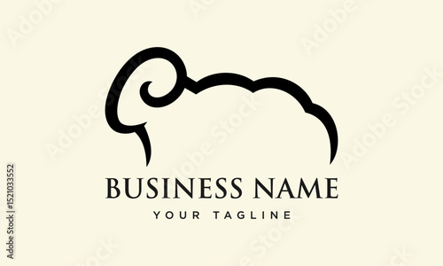 Sheep Logo Design Template.