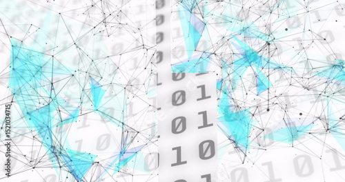 Wallpaper Mural Image of data processing and shapes on white background Torontodigital.ca