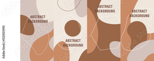 Pastel Abstract Backgrounds with Hand-Drawn Organic Shapes & Fluid Lines – Editorial Vector Templates for Booklets, Magazines & Luxury Invitations