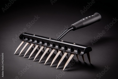 Garden tool for soil aeration and cultivation with multiple sharp tines for effective tilling