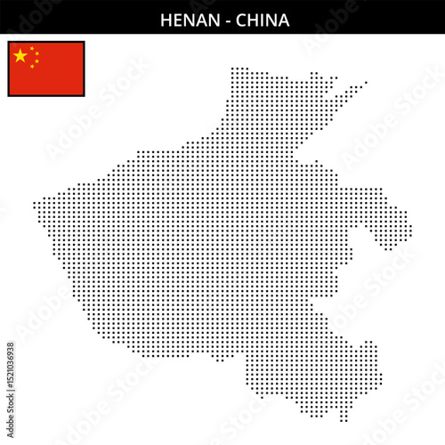 Small square dotted map of henan in China