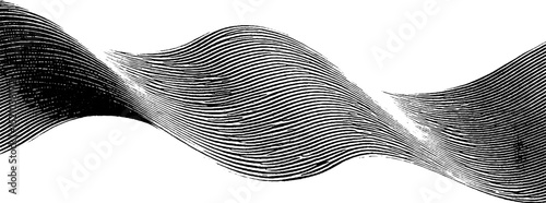 Minimalist engraved wave design with elegant arcs