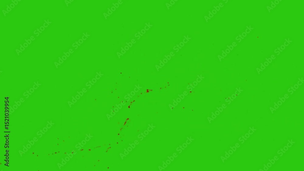 Blood burst on green screen, Blood Splatter on Green Screen, horror Halloween anatomy surgery healthcare and spooky visual effects, Different style blood splash blood drops fall.