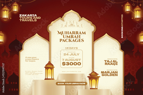 Realistic Muharram Umrah Islamic New Year Packages Advertising