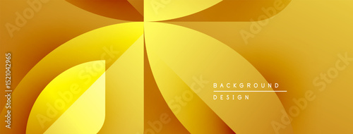 Abstract golden waves create dynamic flow. Gradient shades offer visual depth, modern aesthetic. Minimal text complements design.