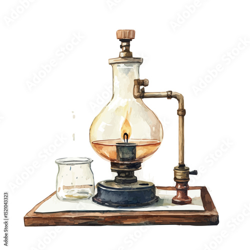 Lab Burner, watercolor vector, high quality, isolated on a white background.
