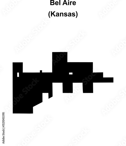 Bel Aire (Kansas) blank outline map