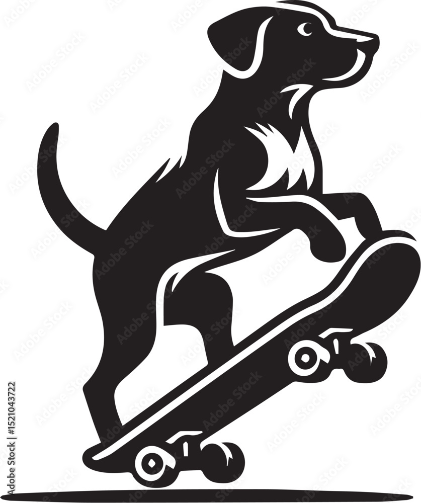 A spirited dog skateboarding joyfully down a path a fun black and white illustration perfect for pet lovers and sports enthusiasts A spirited dog skateboarding joyfully down a path a fun black and white illustration perfect for pet lovers and sports enthusiasts