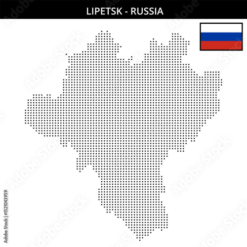 Small square dotted map of lipetsk in Russia