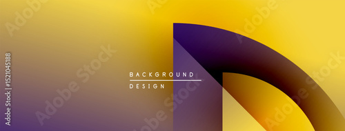 Abstract gradient background. Yellow, purple hues blend smoothly. Minimalist design features curved shapes, text reads background design.
