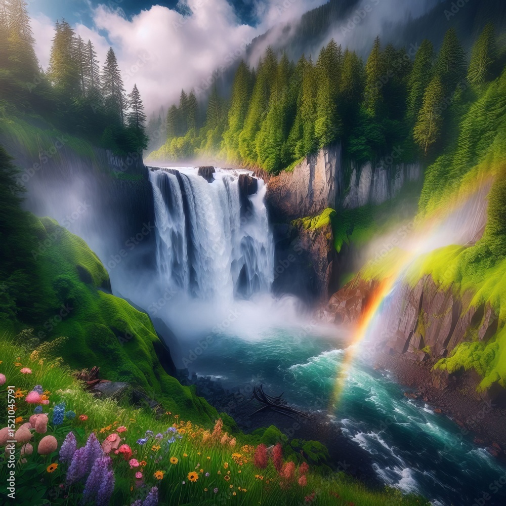Fototapeta premium A majestic powerful waterfall