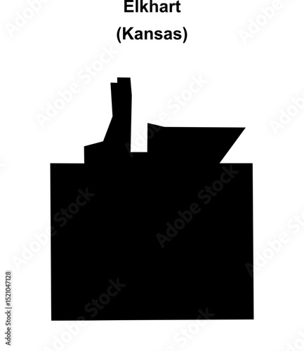 Elkhart (Kansas) blank outline map