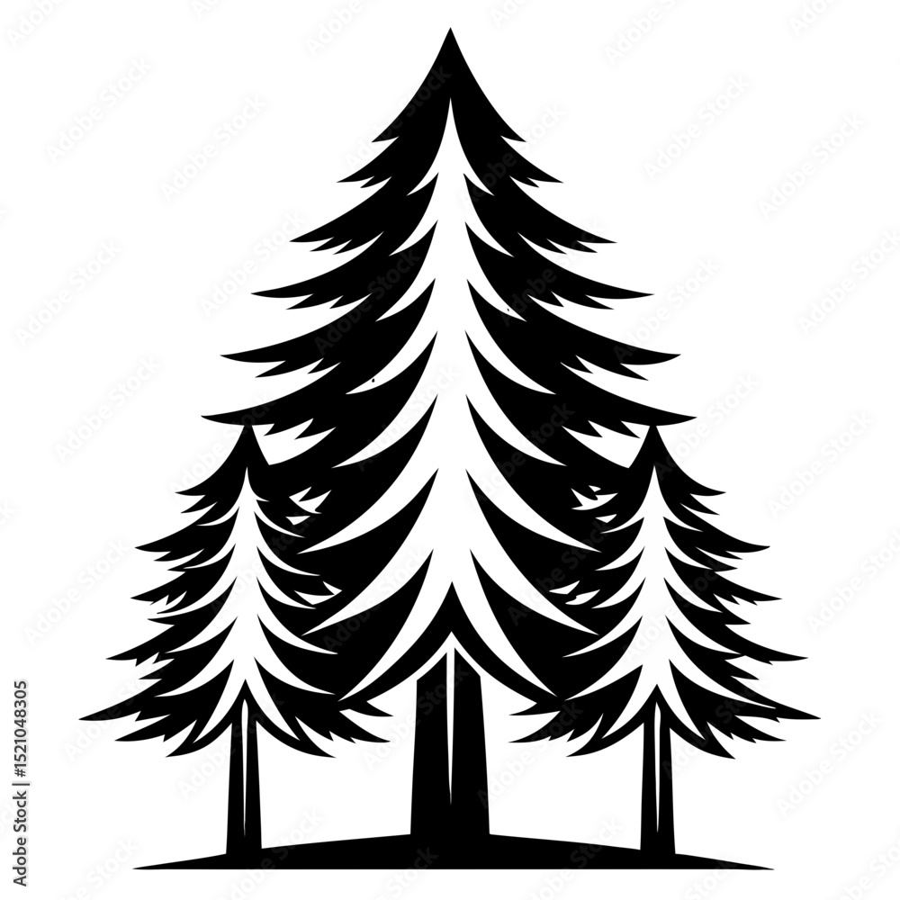Fototapeta premium set of pine trees