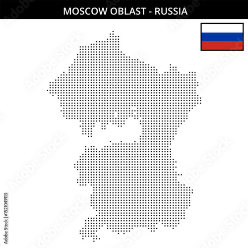 Small square dotted map of Moscow-Oblast in Russia