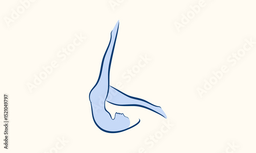 Yoga Pose Outline Silhouette.