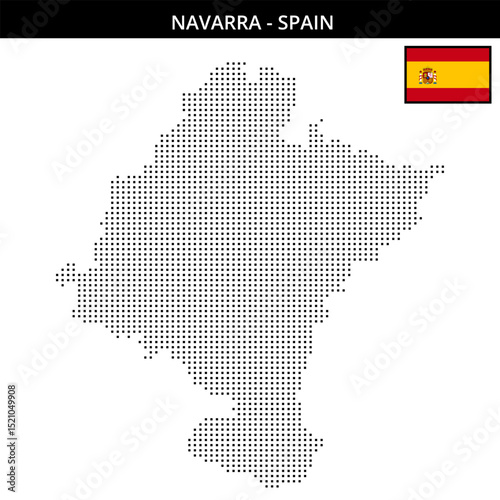 Small square dotted map of navarra in Spain