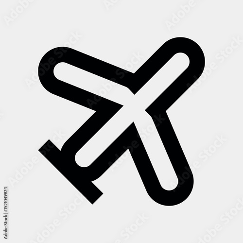 Black and White Plane Icon