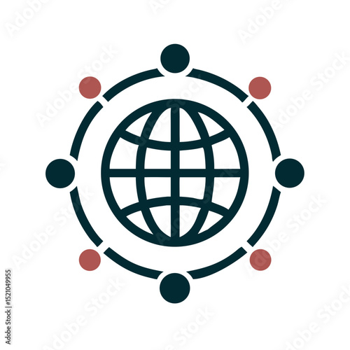 Abstract earth globe with orbiting circles