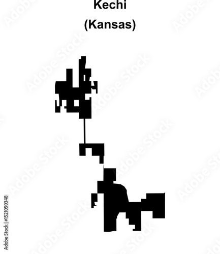 Kechi (Kansas) blank outline map