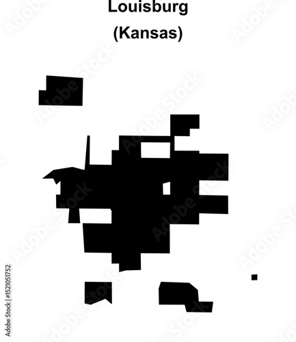 Louisburg (Kansas) blank outline map