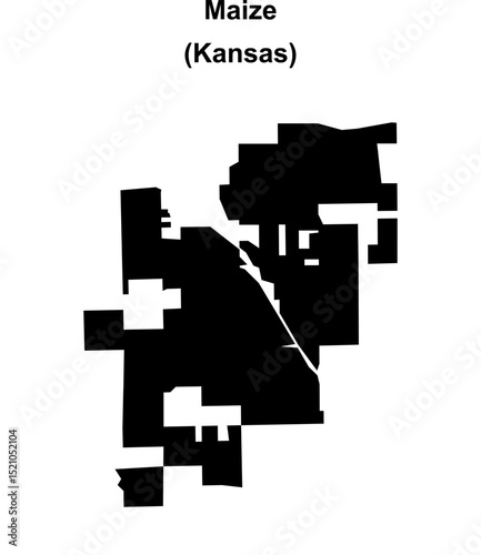 Maize (Kansas) blank outline map