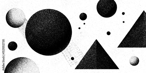 Abstract geometric pattern with scattered stars and dotted shapes for creative design