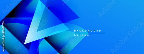 Abstract blue shapes create dynamic visual effect. Modern design suitable for backgrounds, banners, presentations. Bright, energetic composition.