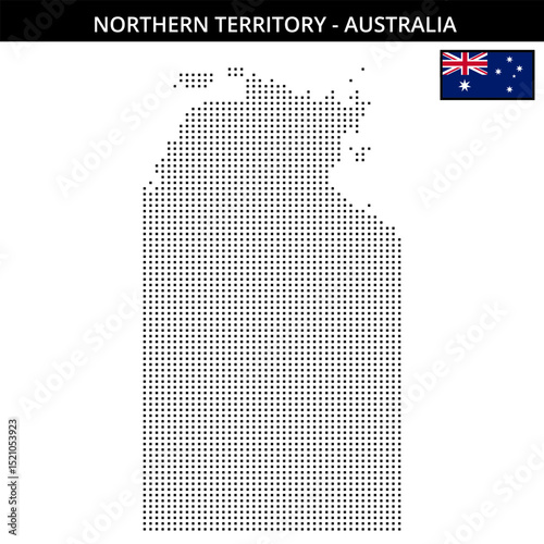 Small square dotted map of Northern-Territory in Australia