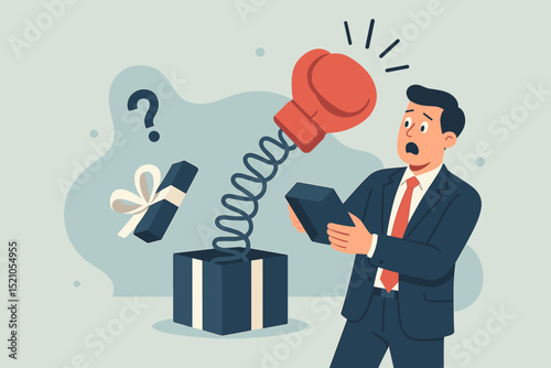 Shocked Businessman Receives Unexpected Job Loss Notice, Layoff Surprise, Economic Downturn, Business Crisis, Unemployment Anxiety, Professional Setback and Career Challenge