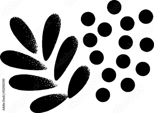 Minimalist engraved dot and oval pattern design for graphic and print use