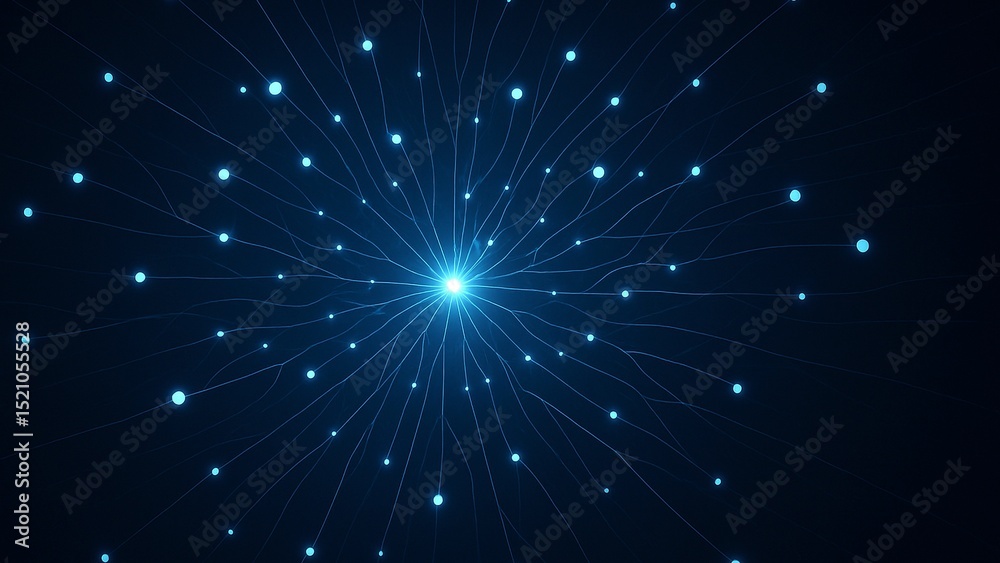 Fototapeta premium 神経網のようなAIネットワーク構図