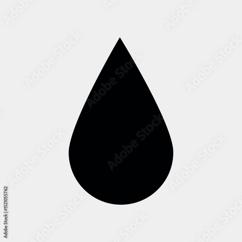 Black And White Water drop Icon eps